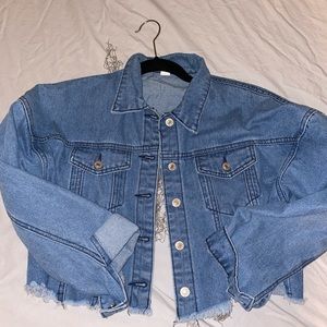 Denim cropped jacket oversized
